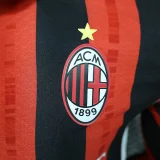 2024-25 AC Milan home long sleeve player version jersey(The player version is more slim fit, it is recommended to buy one size larger)
