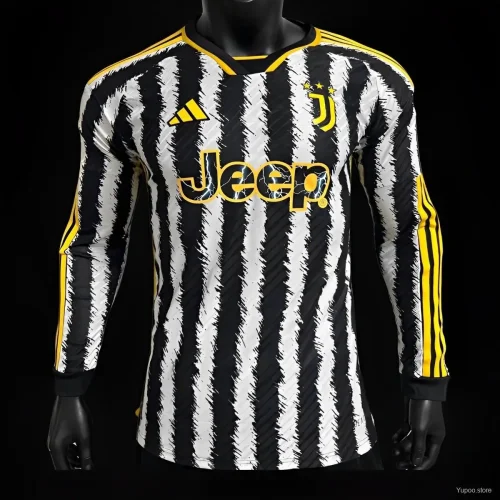 2023-24 Juventus Home Player Version Long Sleeve Jersey