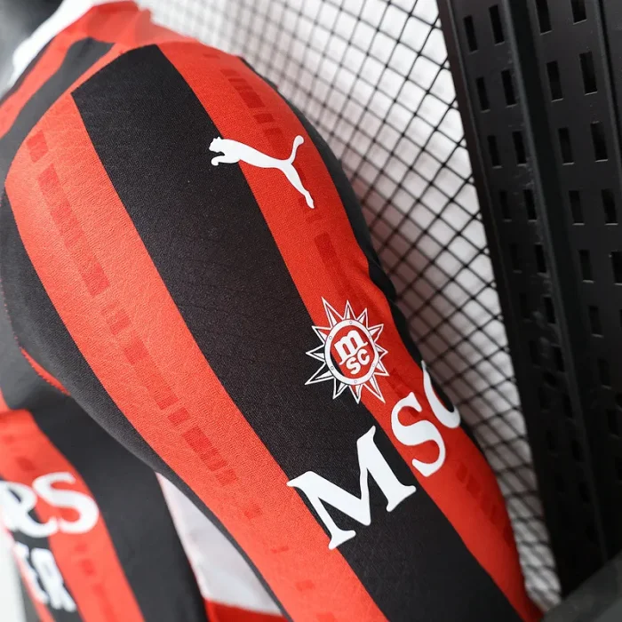 2024-25 AC Milan home long sleeve player version jersey(The player version is more slim fit, it is recommended to buy one size larger)
