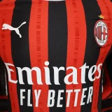 2024-25 AC Milan home long sleeve player version jersey(The player version is more slim fit, it is recommended to buy one size larger)