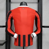 2024-25 AC Milan home long sleeve player version jersey(The player version is more slim fit, it is recommended to buy one size larger)