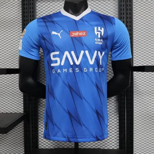 Al Hilal Home 2023-24 home player version soccer   (The player version is more slim fit, it is recommended to buy one size larger)