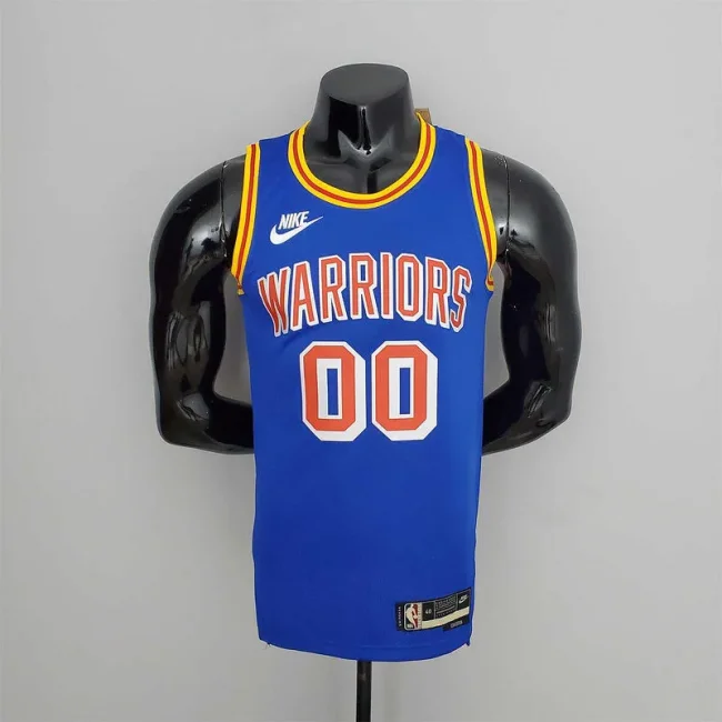 75th Anniversary Cuminga#00 Warriors Vintage Blue NBA Jersey