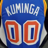75th Anniversary Cuminga#00 Warriors Vintage Blue NBA Jersey