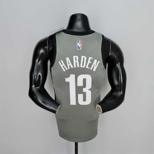 75th Anniversary Harden #13 Brooklyn Nets City Edition Gray NBA Jersey
