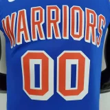 75th Anniversary Cuminga#00 Warriors Vintage Blue NBA Jersey
