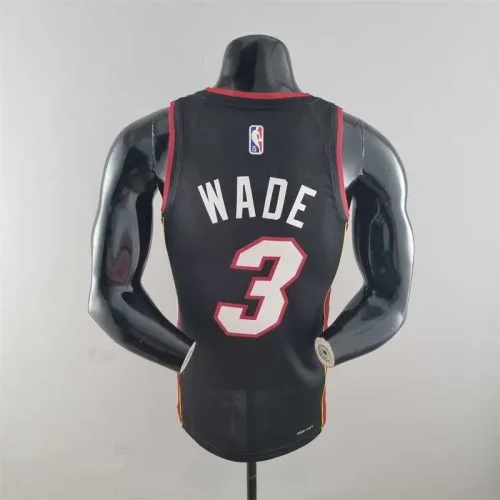 75th Anniversary Miami Heat WADE #3 black NBA Jersey