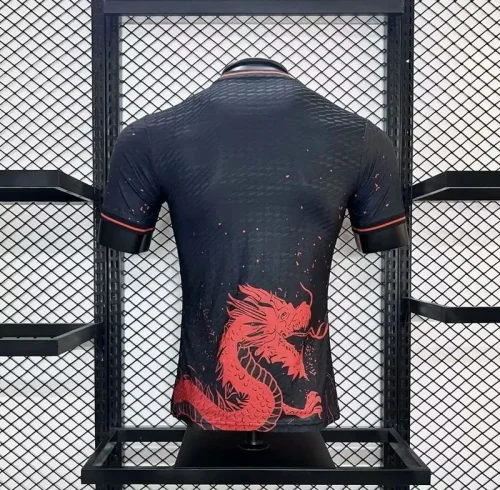 2024-25 Red Dragon Black Warrior Jersey Player Version(The player version is more slim fit, it is recommended to buy one size larger)