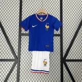 2024-25 France home kids soccer jerseys