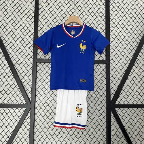 2024-25 France home kids soccer jerseys