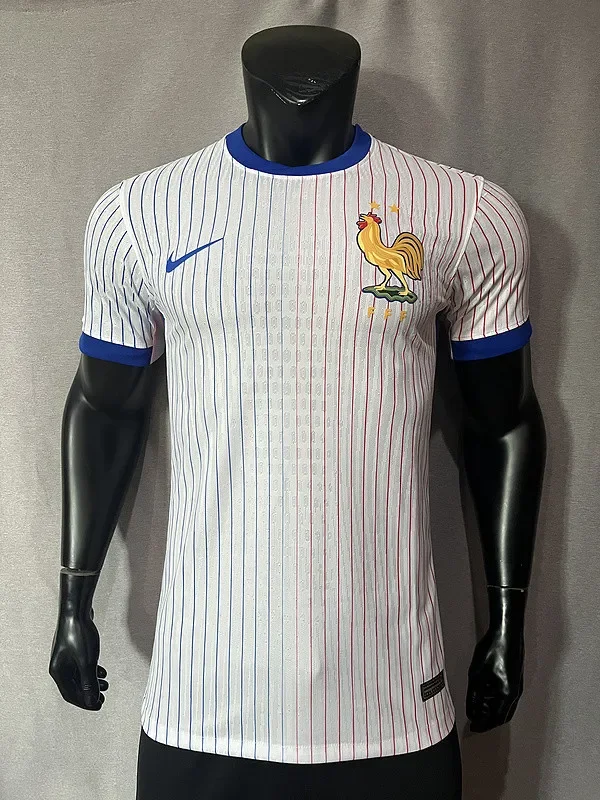 2024 France away white player version(The player version is more slim fit, it is recommended to buy one size larger)