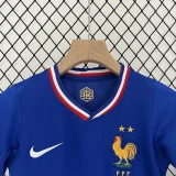 2024-25 France home kids soccer jerseys