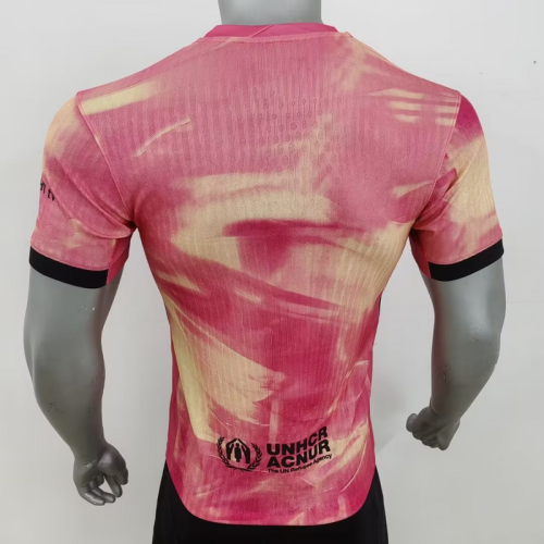 2024-25 Barcelona Pink Player Version Jersey (The player version is more slim fit, it is recommended to buy one size larger)