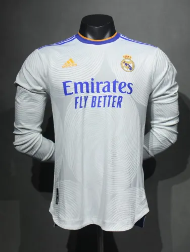 Real Madrid   2021-22 home long sleeve player version (The player version is more slim fit, it is recommended to buy one size larger)