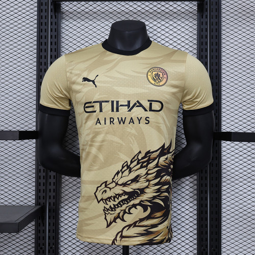 2024-25 Manchester City  Gold Special player version jersey  (The player version is more slim fit, it is recommended to buy one size larger)