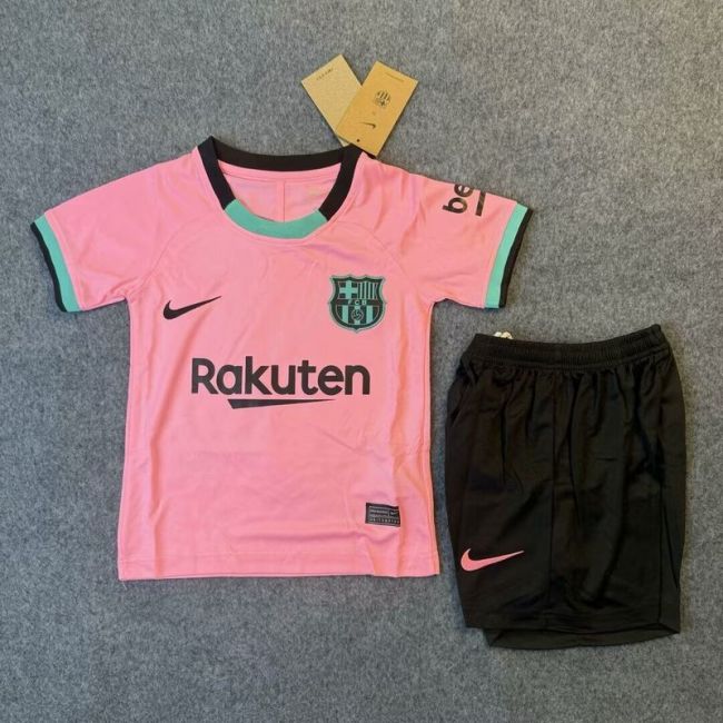 2020-21 .Barcelona  Third Away Pink kid kit