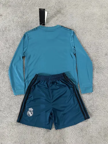 2017-18 Real Madrid   Third away retro long sleeve kid kit