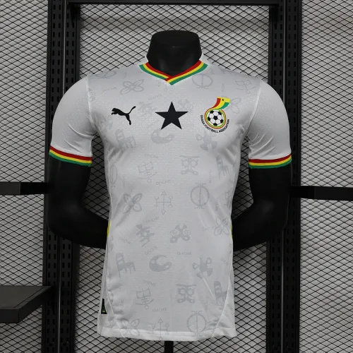 2024-25 Ghana white player version jersey   (The player version is more slim fit, it is recommended to buy one size larger)