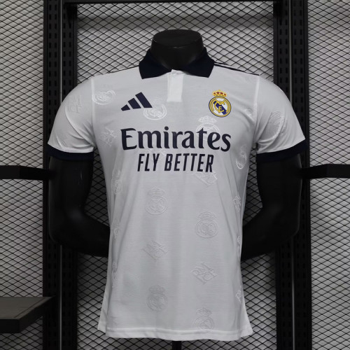 2025-26 Real Madrid   white special player version jersey  (The player version is more slim fit, it is recommended to buy one size larger)