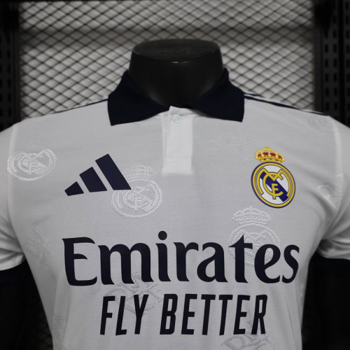 2025-26 Real Madrid   white special player version jersey  (The player version is more slim fit, it is recommended to buy one size larger)
