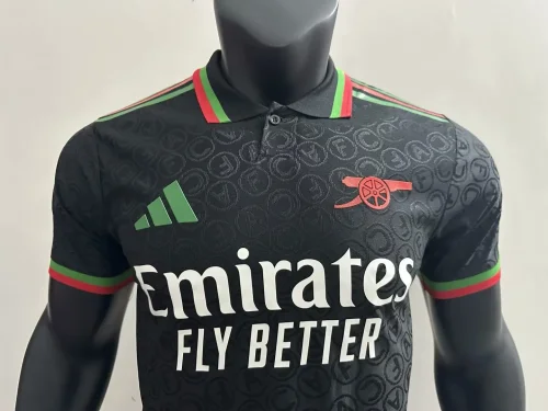arsenal 2025-26 black player version(The player version is more slim fit, it is recommended to buy one size larger)