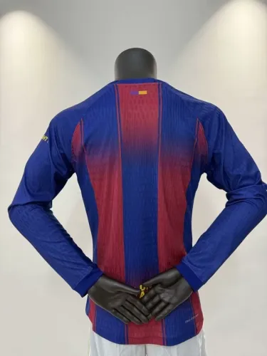 2025-26 Barcelona  home long sleeve player version jersey  (The player version is more slim fit, it is recommended to buy one size larger)