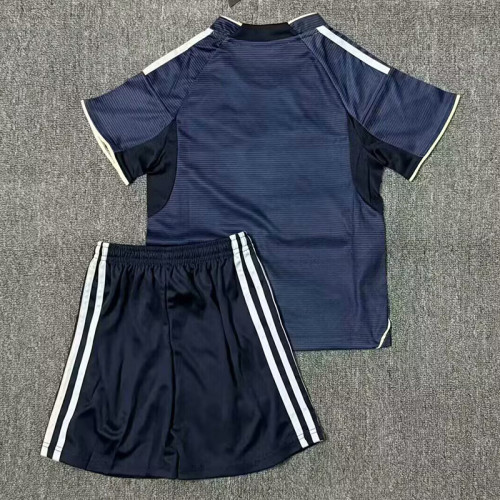 2025-26 Real Madrid  away blue kid kit