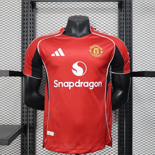 2025-26 Manchester United  home player version jersey   (The player version is more slim fit, it is recommended to buy one size larger)