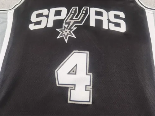 Spurs Black No. 4 De'Aaron Fox