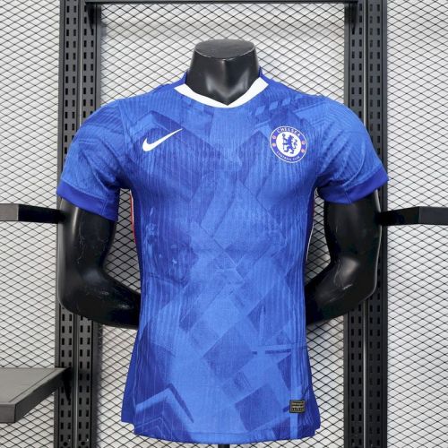 2025-26 Chelsea home player version jersey   (The player version is more slim fit, it is recommended to buy one size larger)