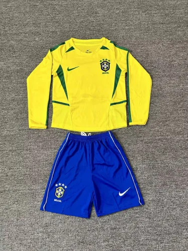 2002 Brazil home retro long sleeve kid kit