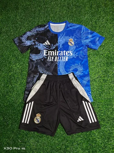 2025-26Real Madrid  blue and black training suit