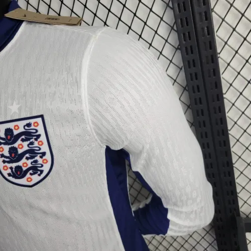 England Euro 2024 Home Player Version Long Sleeve Jersey