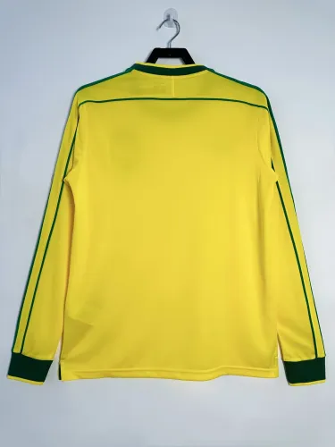 Brazil Home Retro Long Sleeve Jersey 1998
