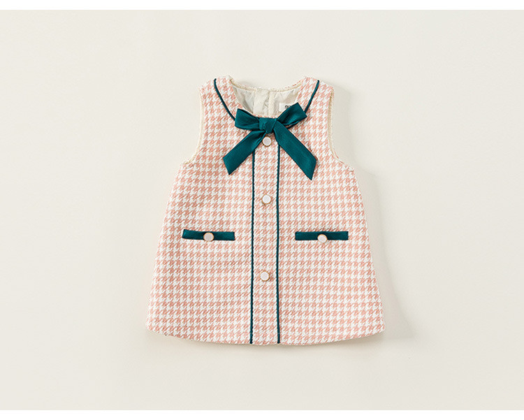 Spring and autumn bow sundress for girls children bow dresses