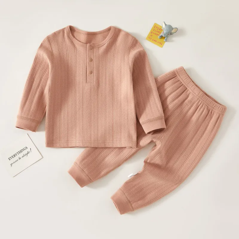 Children's long top & bottom set Autumn Baby Cotton split bottoming underwear set