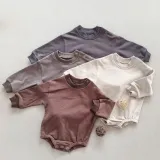 high quality solid color baby romper organic cotton jumpsuit soft