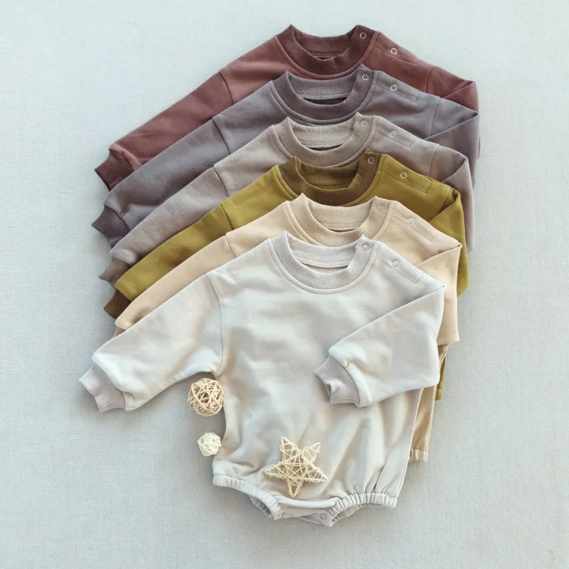 high quality solid color baby romper organic cotton jumpsuit soft