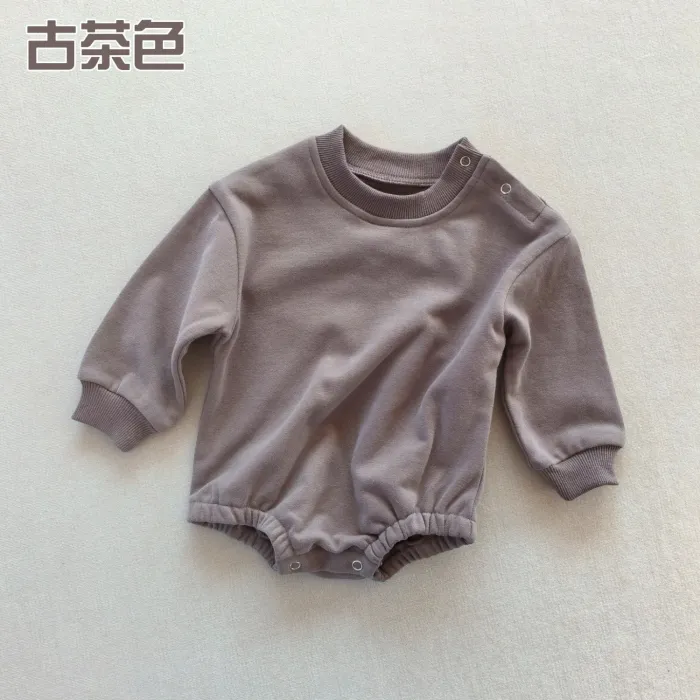 high quality solid color baby romper organic cotton jumpsuit soft