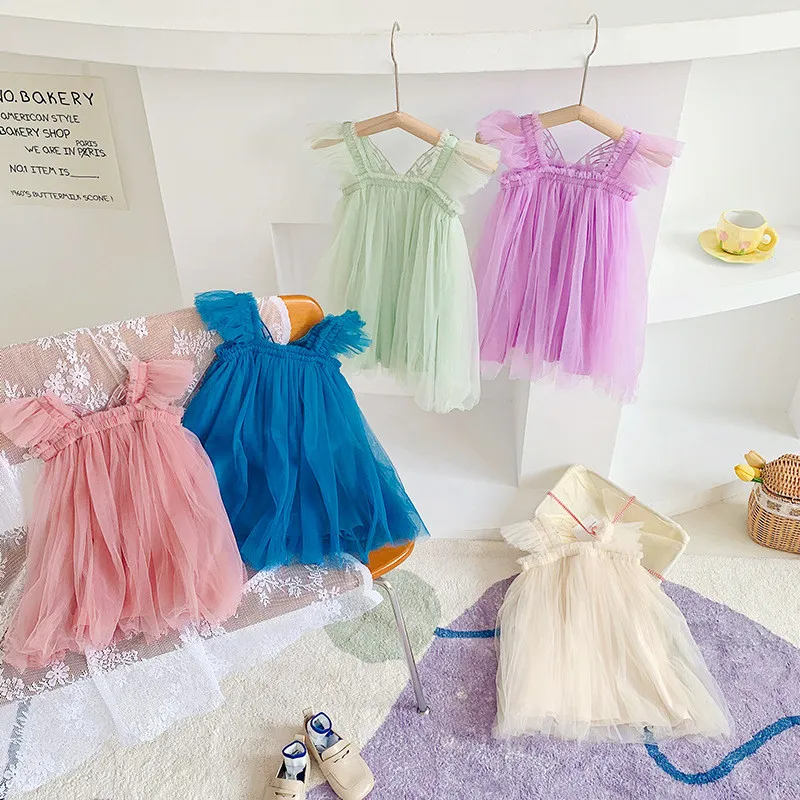 Summer Embroidered Children's Mesh Princess Dress Short Sleeves dress