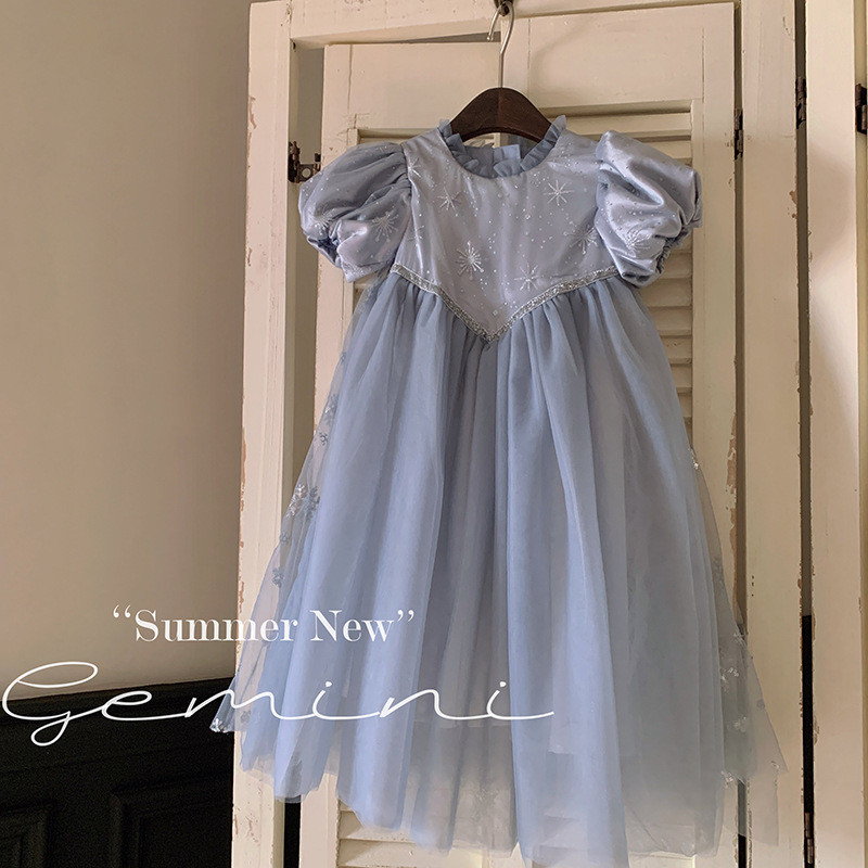 Puff sleeve dress children's dress summer