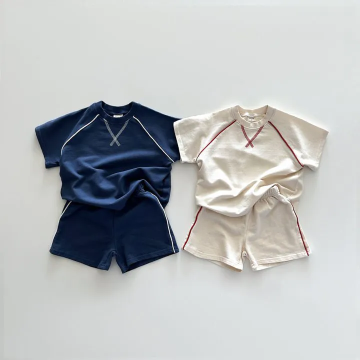 Baby clothes thin cotton short sleeve T-shirt shorts sports two-piece suit