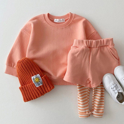 Candy Color Sweater Pants 2pcs Baby Clothes Set For Girls and Boys