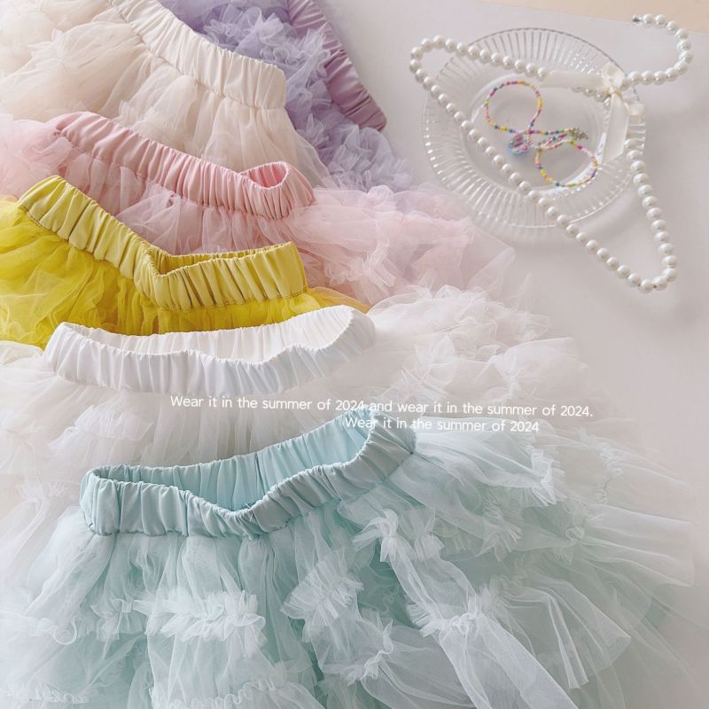 Children's skirt little fairy skirt for girls puffy mesh skirt