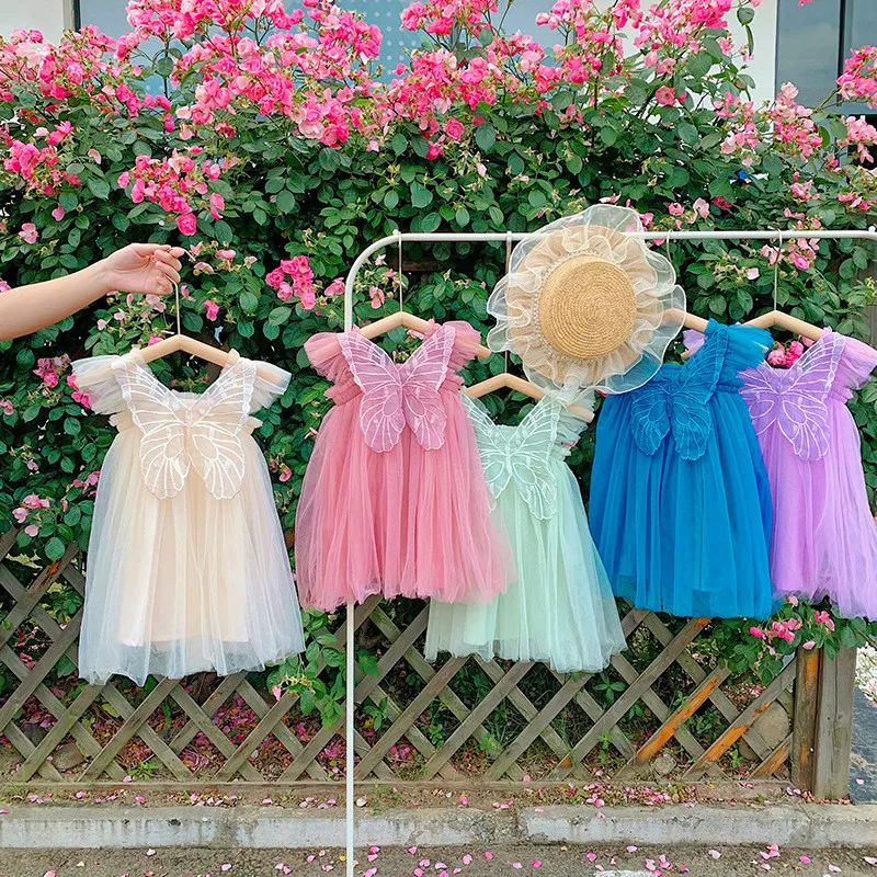 Summer Embroidered Children's Mesh Princess Dress Short Sleeves dress