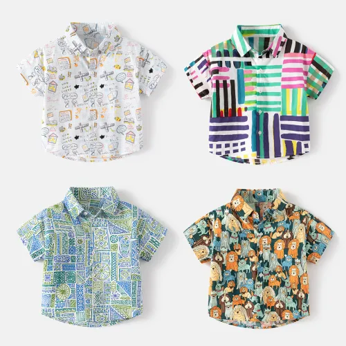 Full printed cartoon shirt baby leisure top one piece
