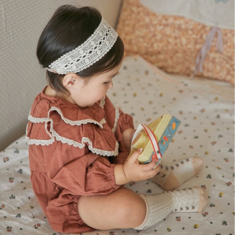 Lace large lapel dress girls' princess dress long dress