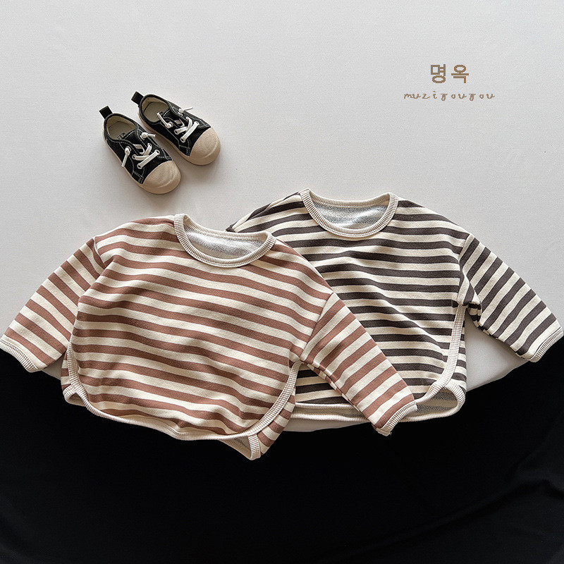 Long-sleeved T-shirt striped casual top base shirts
