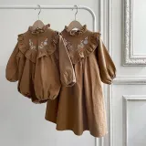 Long sleeve embroidered bag fart clothes baby romper
