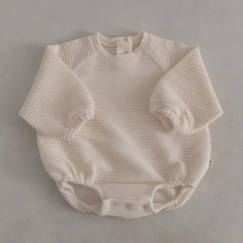 Baby fashion crewneck long sleeve rompers